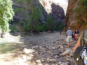 Beginning of The Narrows hike Zion