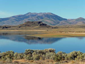 Early morning reflections Wildhorse Reservoir NV