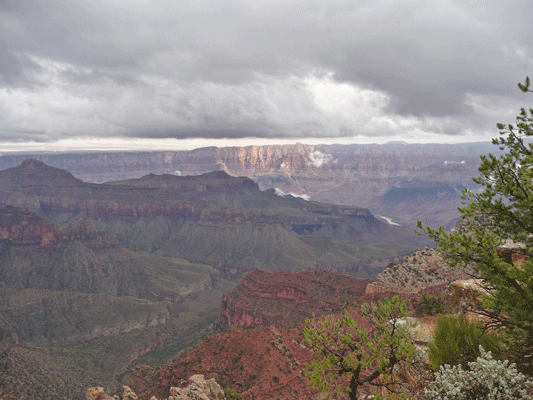 Sun and Colorado River from North Rim Grand Canyon