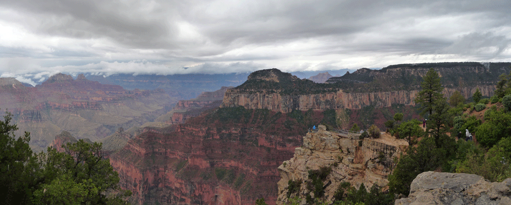 Panorama of Grand Canyon from North Rim Lodge