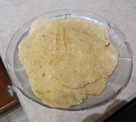 Home made Spelt tortillas