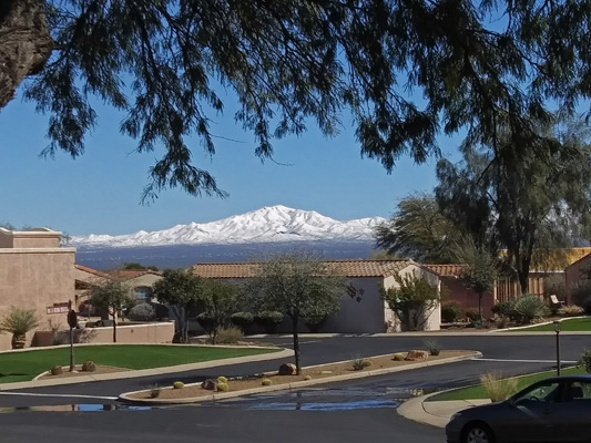 Snowy mountains from Rancho Resort