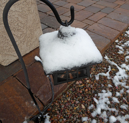 Snow topped lantern