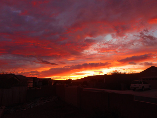 fiery sunset