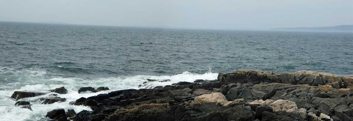 Surf on rocks Schoodic Pen