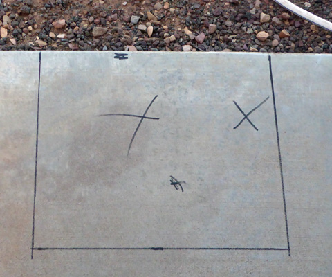 concrete with x's