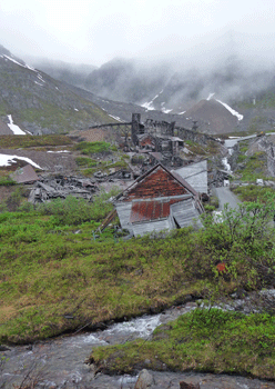 Deteriorating buildings Independence Mine Alaska