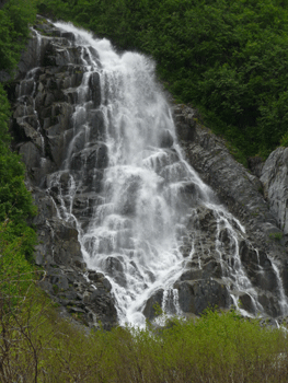 Waterfall along Mineral Creek Road Valdez AK