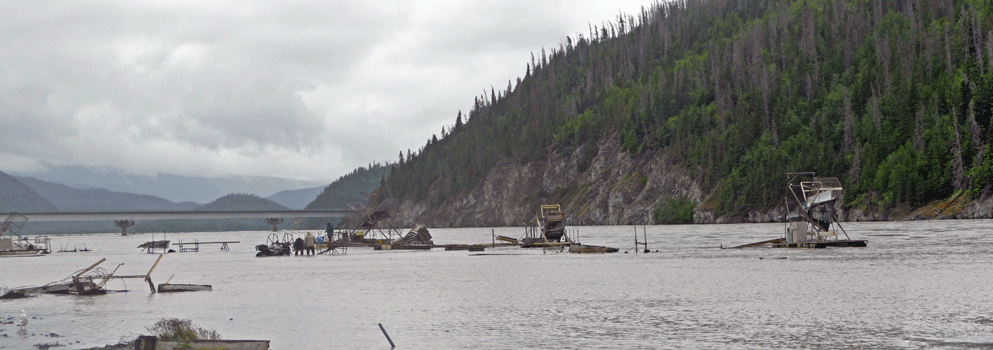 Fishwheels on the Copper River at Chitina Alaska