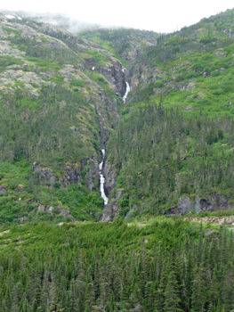 Waterfall next to William Moore Bridge Alaska