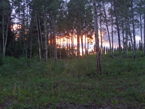 Sunset at Dawson Peaks RV Park Teslin Yukon