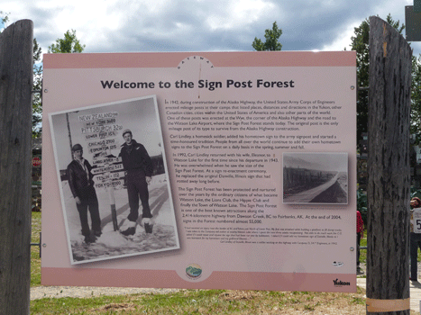 Signpost Forest welcome sign Watson Lake Yukon
