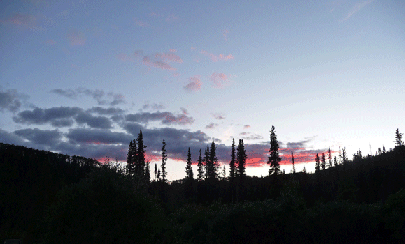 Sunset at Mountain View RV Iskut BC