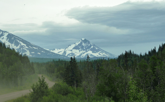 Construction along the Cassair Highway BC
