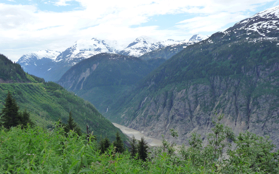 Salmon River swollen by draining of Salmon Lake BC