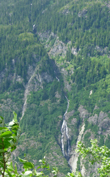 Waterfall along Salmon Glacier road BC