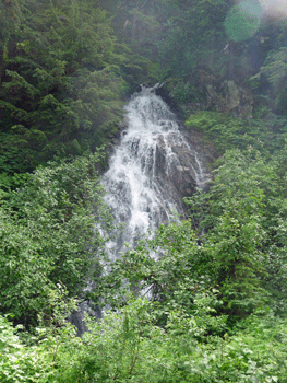 Waterfall along Salmon Glacier road BC