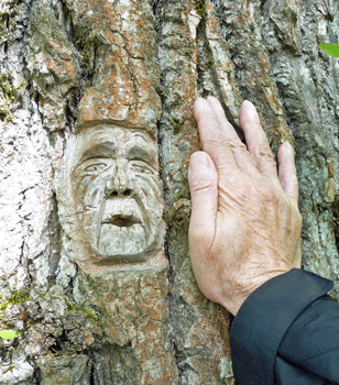 Hand and Face carving Ferry Island trail Terrace BC