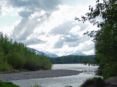 Skeena River looking south from tip of Ferry Island