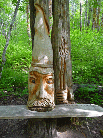 Face carving Ferry Island trail Terrace BC