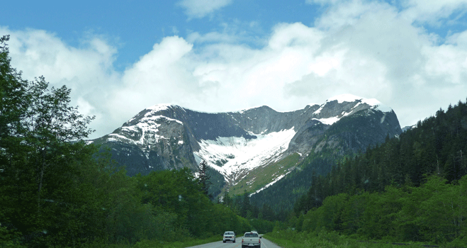 View along Yellowhead Highway Terrace to Prince Rupert