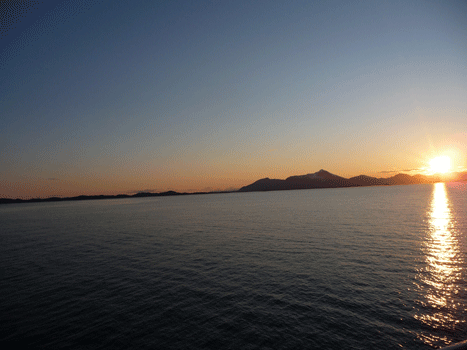 Sunset north of Prince Rupert on the Inland Passage