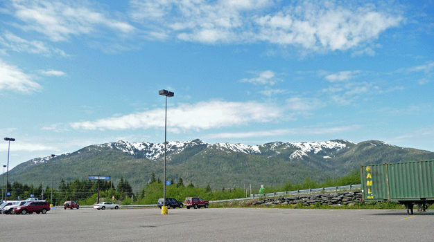 Ketchikan WalMart parking lot view