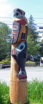 Totem pole at Saxman Park Ketchikan