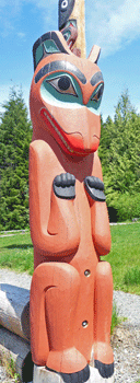 Totem pole at Saxman Park Ketchikan