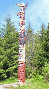 Totem pole at Saxman Park Ketchikan