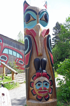 Totem pole at Saxman Park Ketchikan