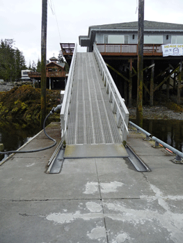 Gangway at low tide Clover Pass Resort Ketchikan AK