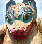 Totem pole detail Ketchikan AK