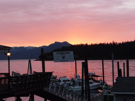 Sunset at Clover Pass Resort ketchikan AK