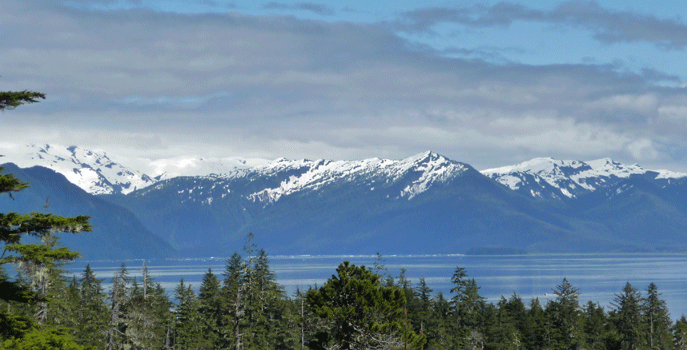 Ice bergs from Fredricks Drive Petersburg AK