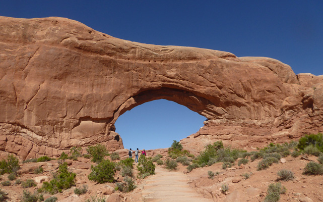 North window with people