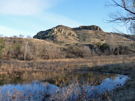 Arivaca Lake hills reflected