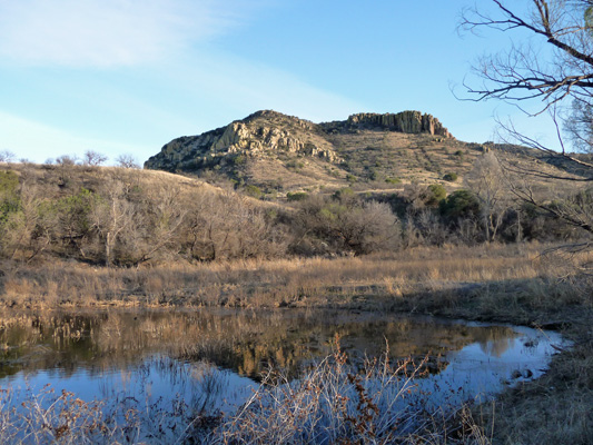 Arivaca Lake hills reflected