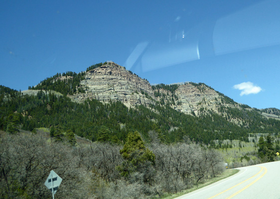 View of cliffs along Hwy 550