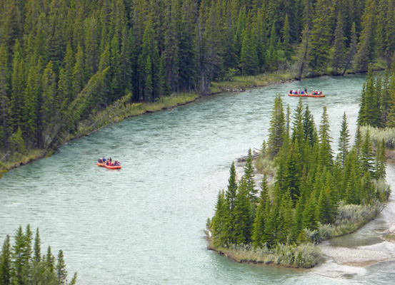 River rafts on Bow River