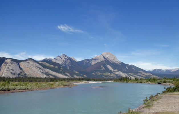 Athabasca River view Jasper