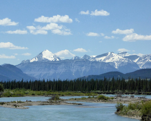 Athabasca River view Jasper