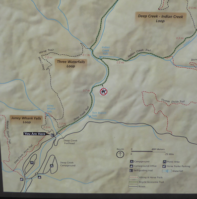 Three Waterfalls Trail map