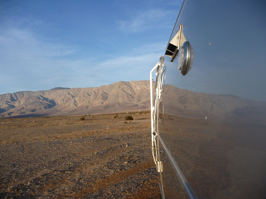 Pegleg reflected in Airstream