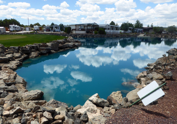 Clouds on blue lake