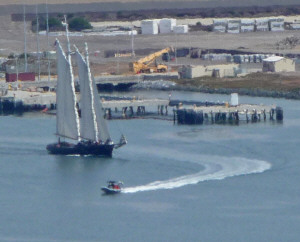 two-masted sailing ship from Pt. Loma CA