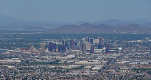 Downtown Phoenix from South Mountain Park