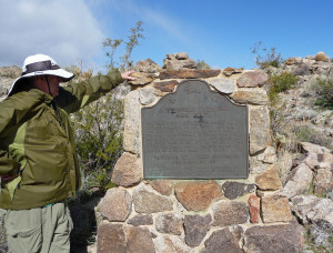 Walter Cooke and Foot and Walker Pass Historical Marker Anza Borrego State Park CA