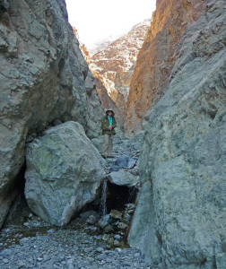 Walter Cooke at second falls on Willow Canyon Trail Death Valley National Park CA
