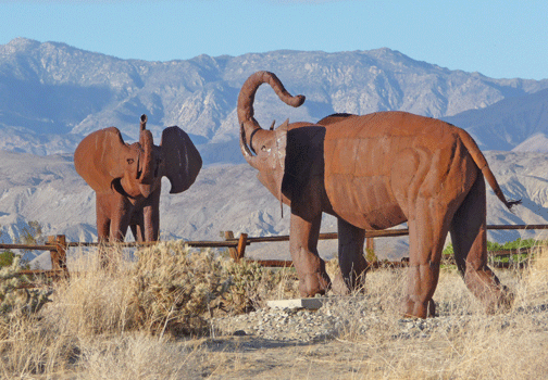 African Elephant sculptures Borrego Springs, CA